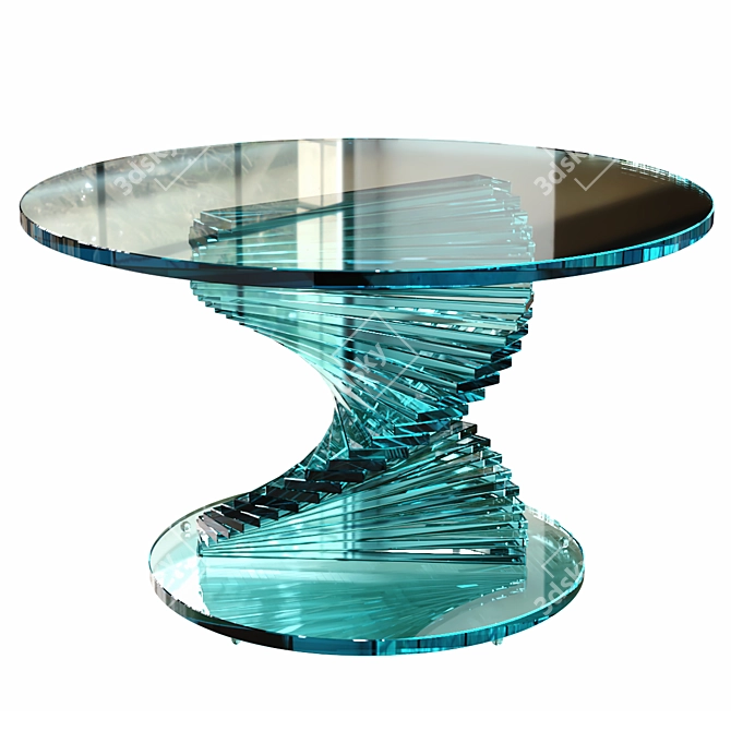 Elegant Ariel Glass Coffee Table 3D model image 1