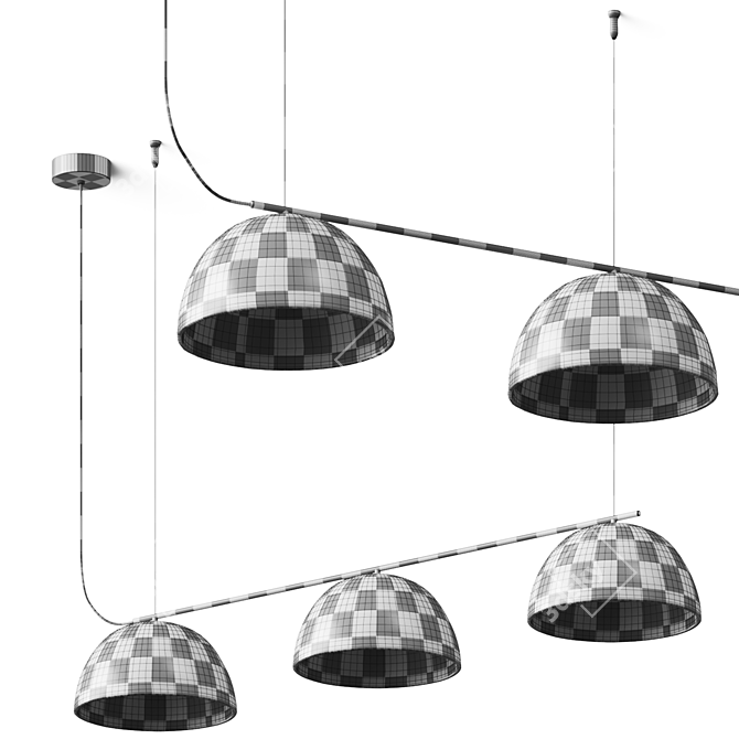 Luxury Terracotta Pendant Lamp with Designer Touch 3D model image 3