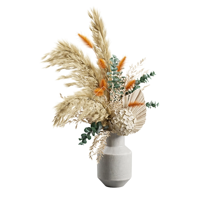 Elegant Pampas Vase Bouquet Display 3D model image 6