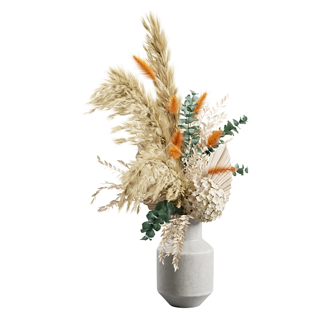 Elegant Pampas Vase Bouquet Display 3D model image 7