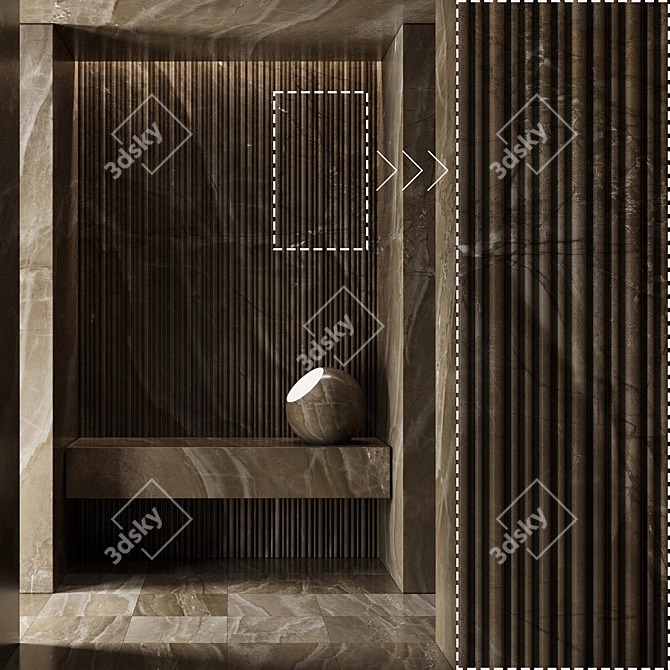 Corona Marble Stone Textured Panels 3D model image 2