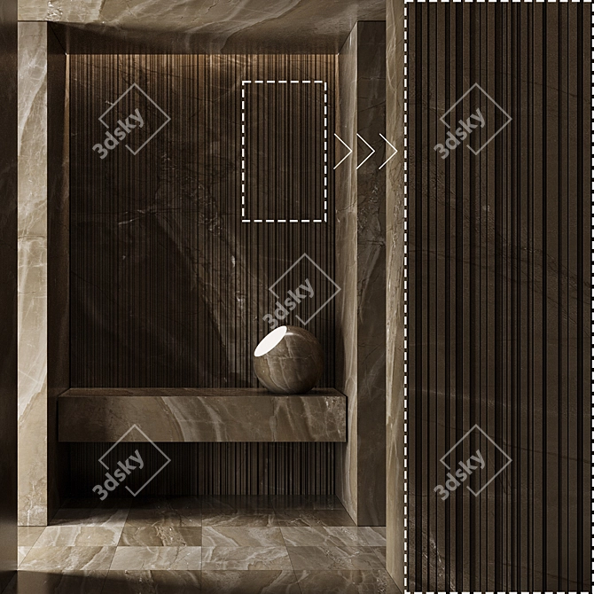 Corona Marble Stone Textured Panels 3D model image 3