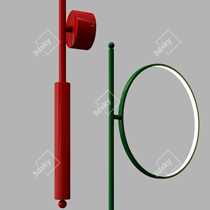 Modern LED Lines Wall Lamp 3D model image 5