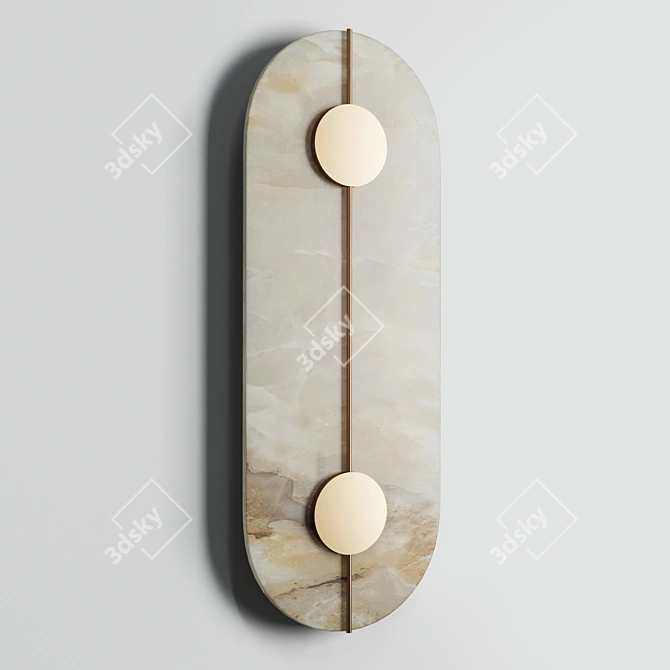 Elegant Alabaster Wall Lamp 3D model image 1