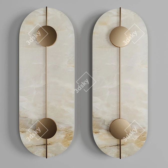 Elegant Alabaster Wall Lamp 3D model image 2