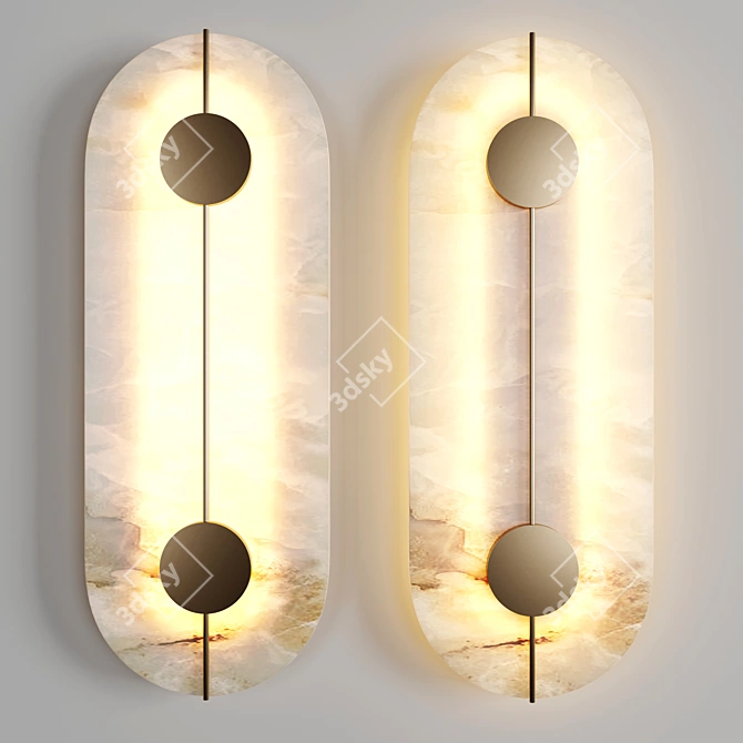 Elegant Alabaster Wall Lamp 3D model image 3