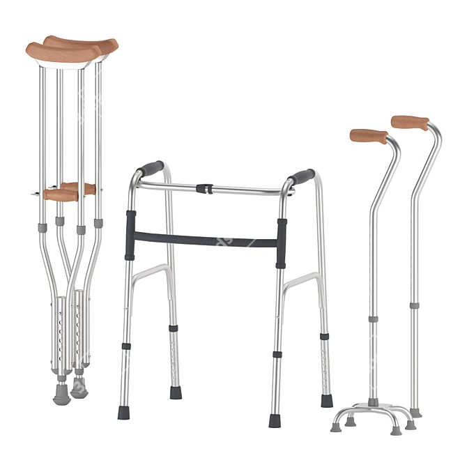 Rehabilitation Set - Crutches, Walkers 3D model image 2