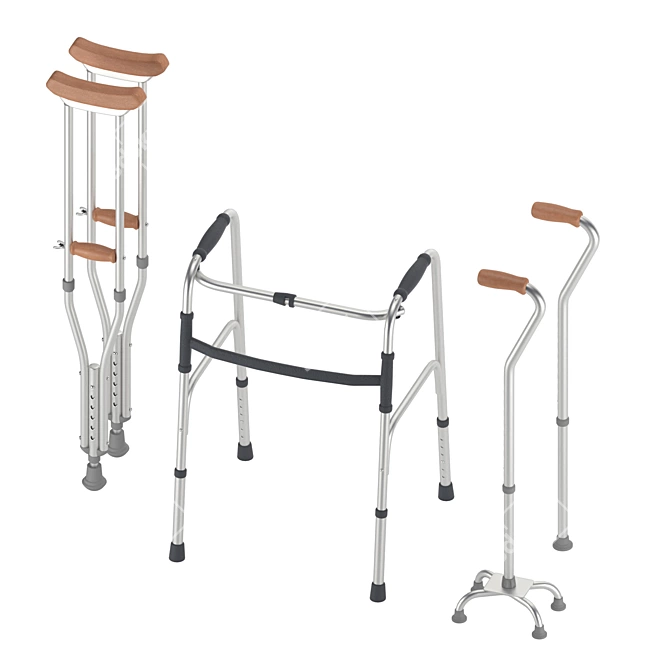 Rehabilitation Set - Crutches, Walkers 3D model image 3