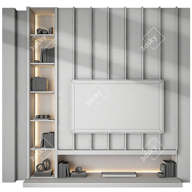 Modern TV Wall Set 3D 3D model image 3