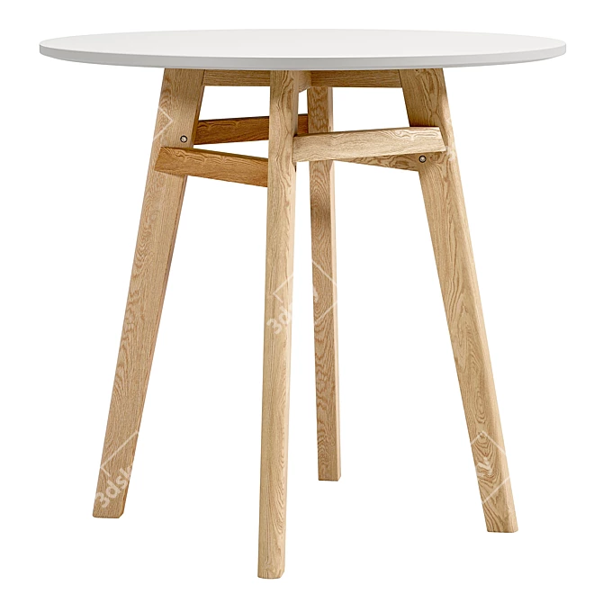 Elegant Dining Table White Gloss 3D model image 1