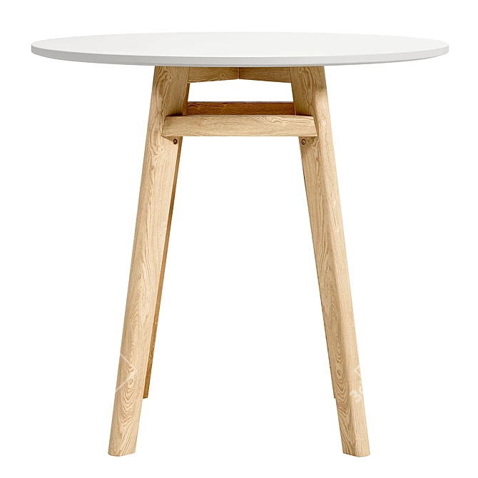 Elegant Dining Table White Gloss 3D model image 2