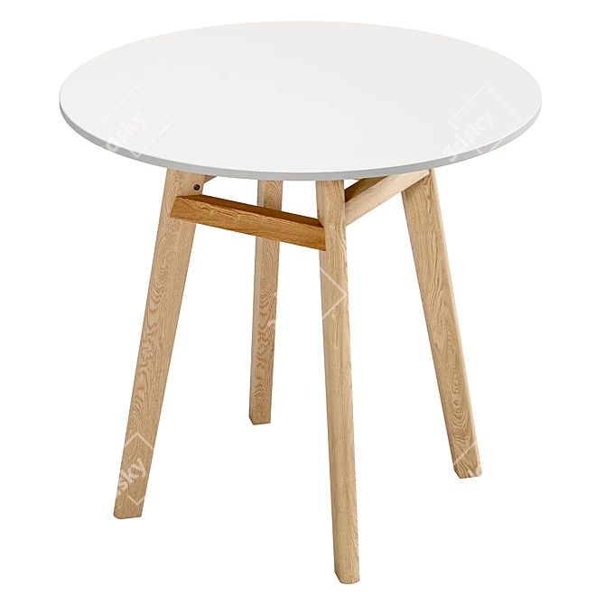 Elegant Dining Table White Gloss 3D model image 3