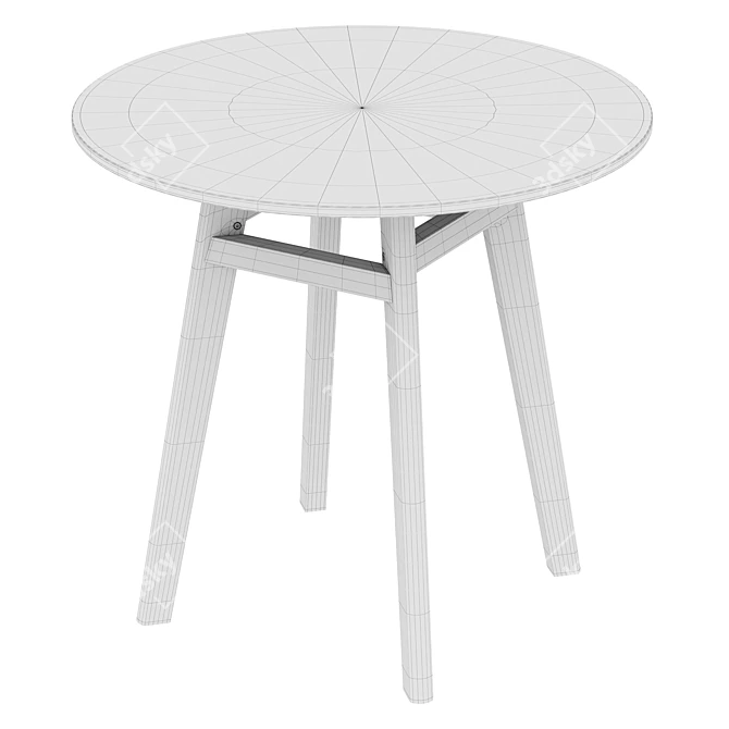 Elegant Dining Table White Gloss 3D model image 4