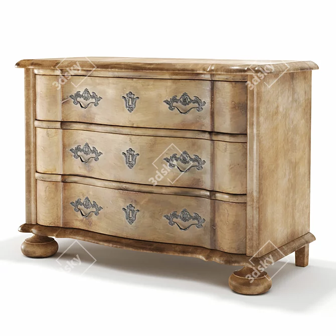 Luxury Gustave III Chest Drawers 3D model image 1