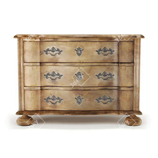 Luxury Gustave III Chest Drawers 3D model image 5