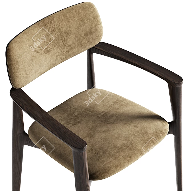 Sleek Poliform CURVE Dining Chair 3D model image 3