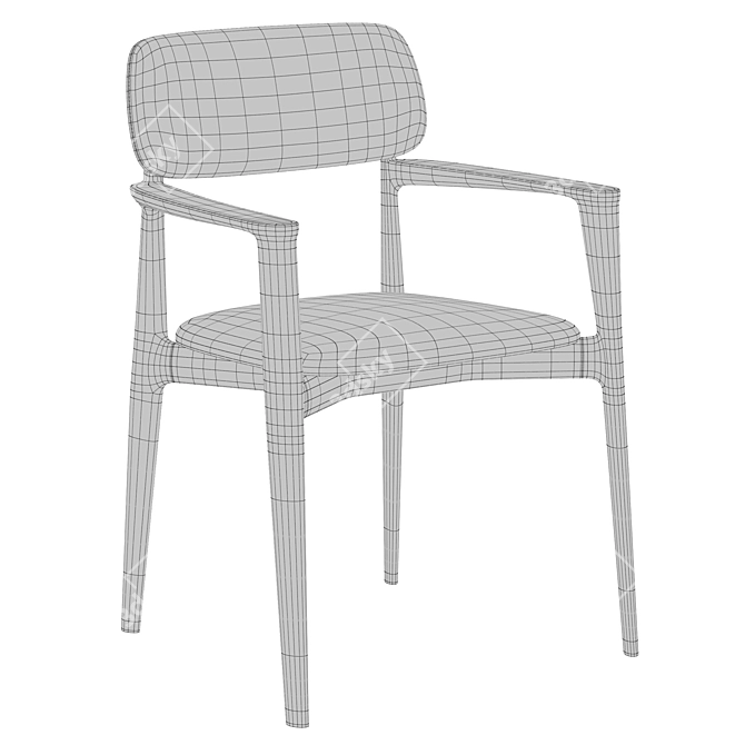 Sleek Poliform CURVE Dining Chair 3D model image 6