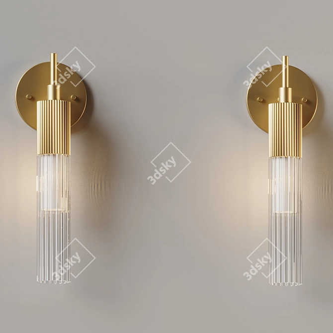 Reeds LED Wall Sconce Brushed Aluminum 3D model image 9