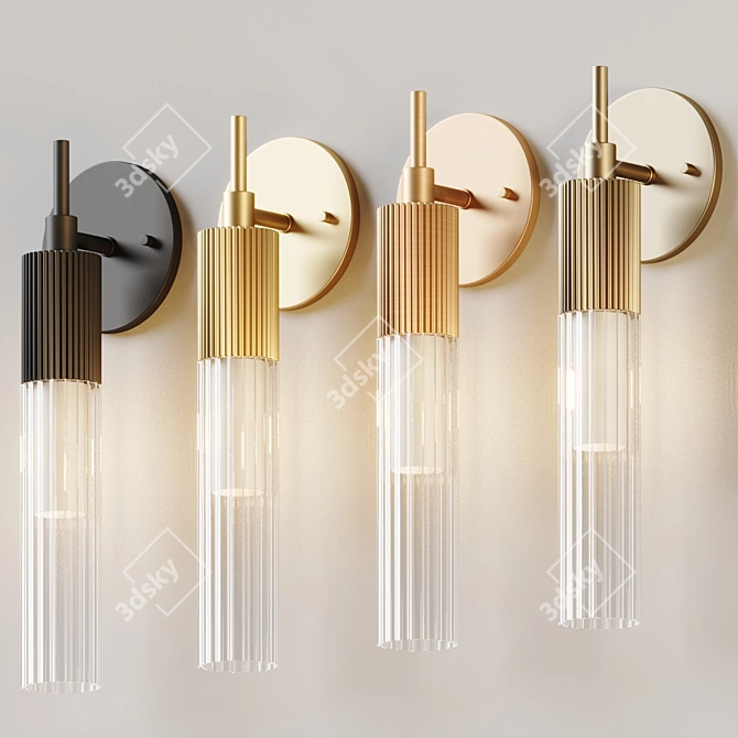 Reeds LED Wall Sconce Brushed Aluminum 3D model image 5