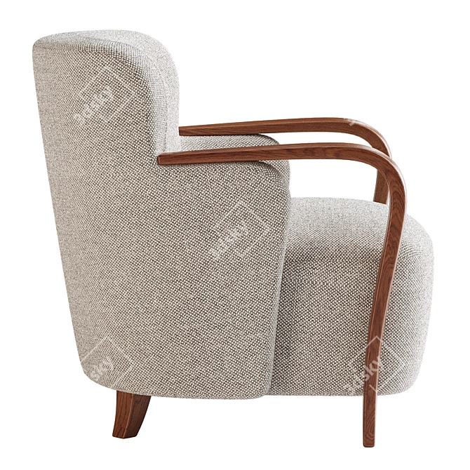 Stylish Walnut Accent Chair 3D model image 4