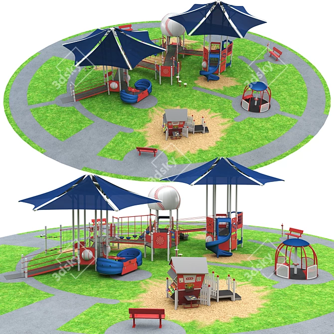 Imposing Playground Landscape Structures 3D model image 1