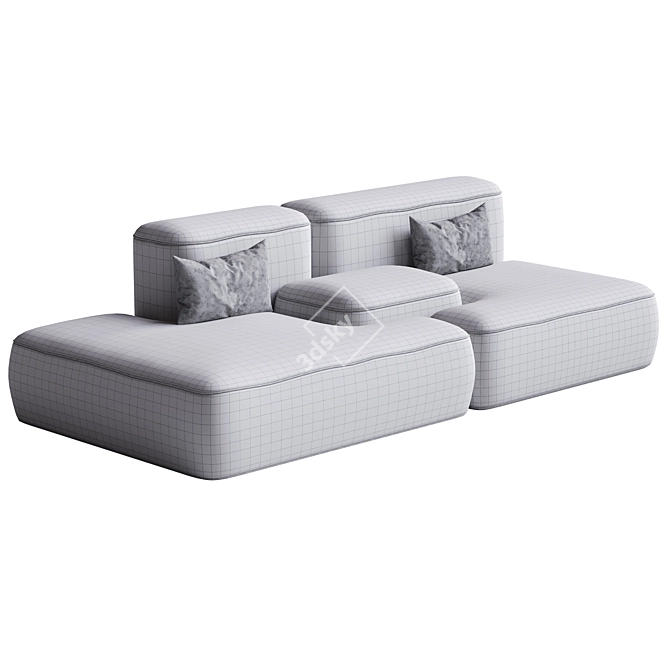 Modern Double Sofa Model 3Ds Max 3D model image 4