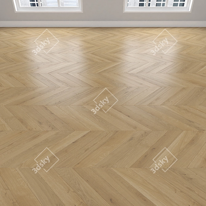 Oak Parquet Flooring Set 3D model image 4