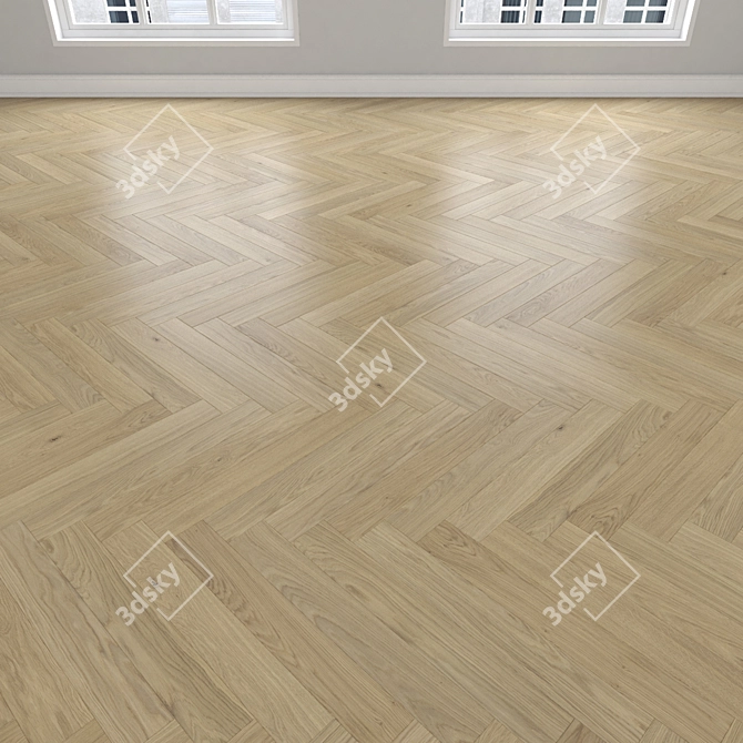 Oak Parquet Flooring Collection 3D model image 3