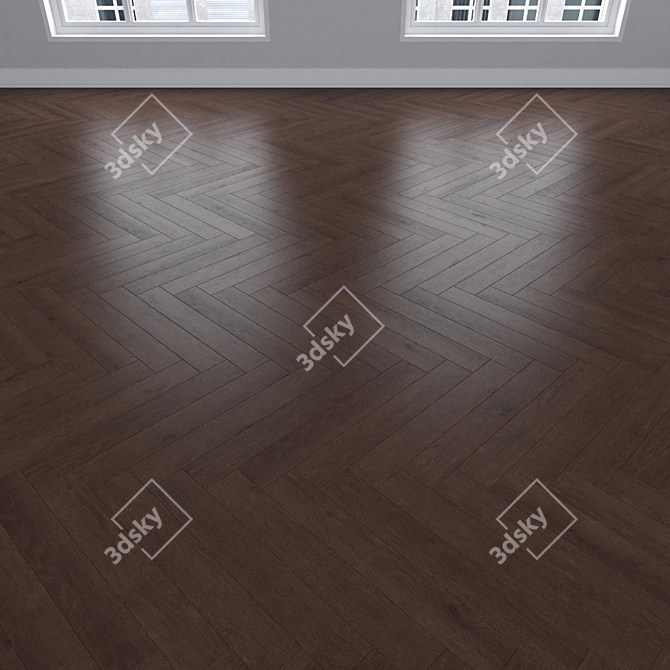 Dub Parquet Collection: Linear, Chevron, Herringbone 3D model image 3