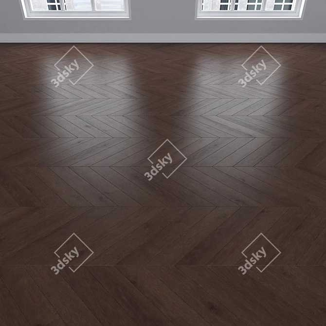 Dub Parquet Collection: Linear, Chevron, Herringbone 3D model image 4