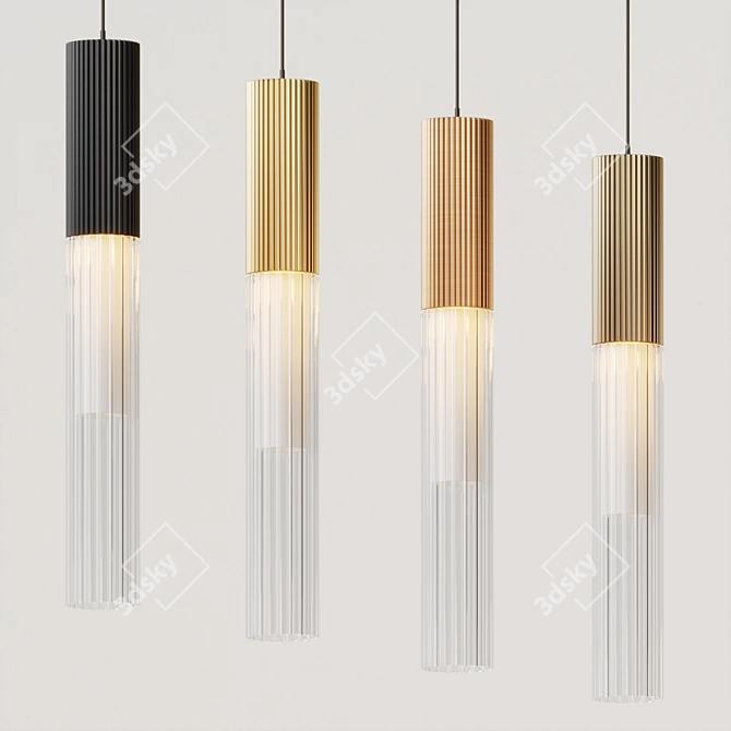 Reeds Pendant Light: Sleek Elegance 3D model image 12