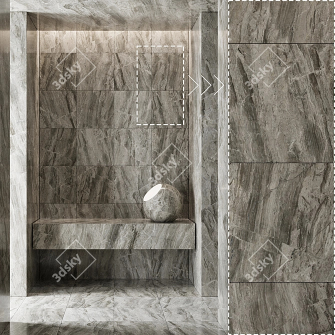 High-Detail Marble Stone Panels 3D model image 4