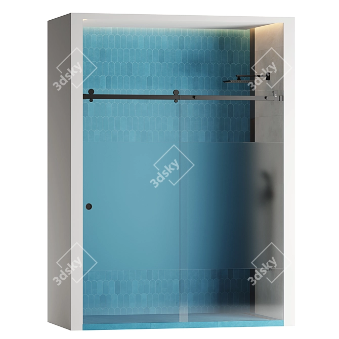 Sliding Door Shower Cabin - Wave 3D model image 1