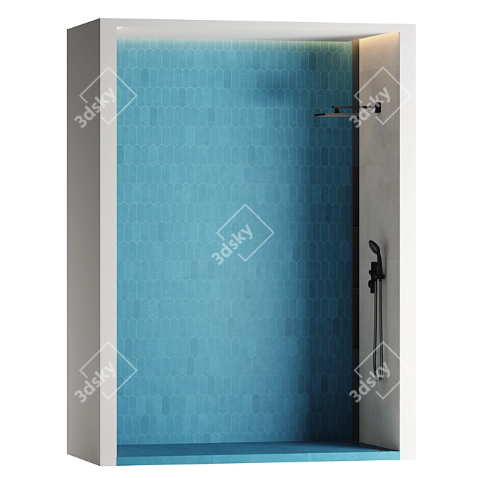 Sliding Door Shower Cabin - Wave 3D model image 2