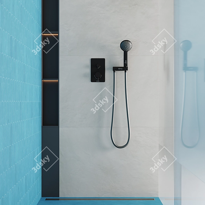 Sliding Door Shower Cabin - Wave 3D model image 4