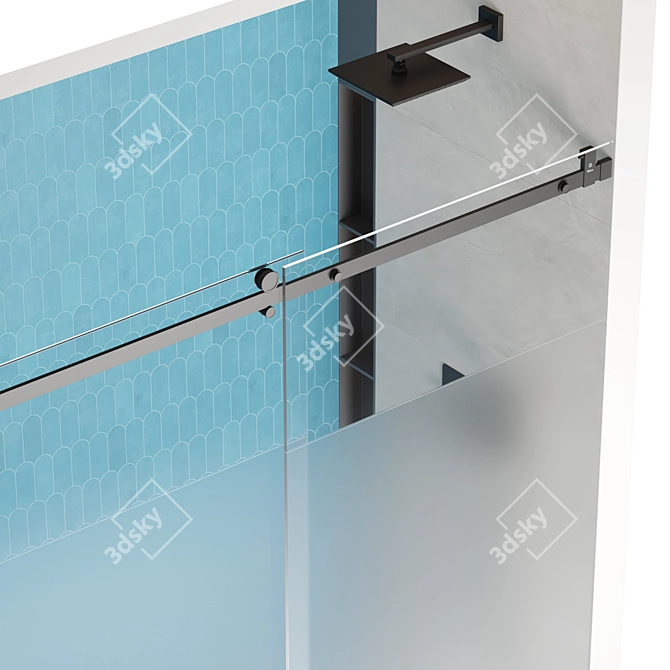 Sliding Door Shower Cabin - Wave 3D model image 5