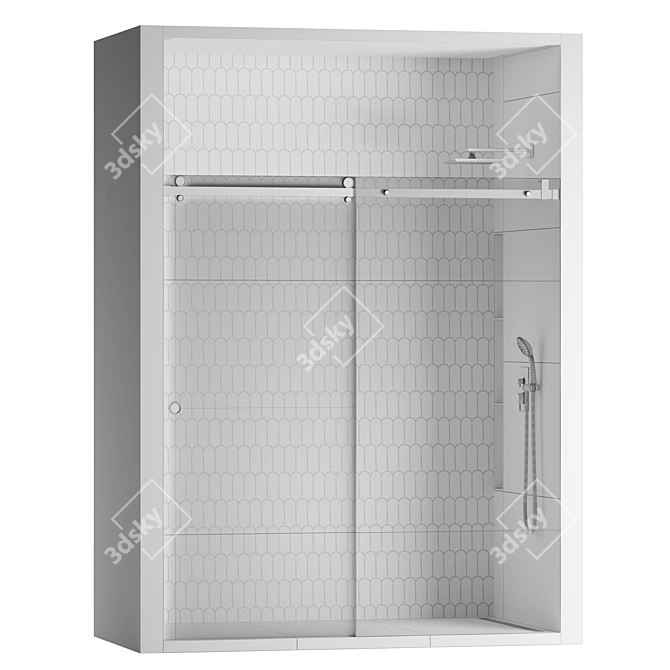 Sliding Door Shower Cabin - Wave 3D model image 6