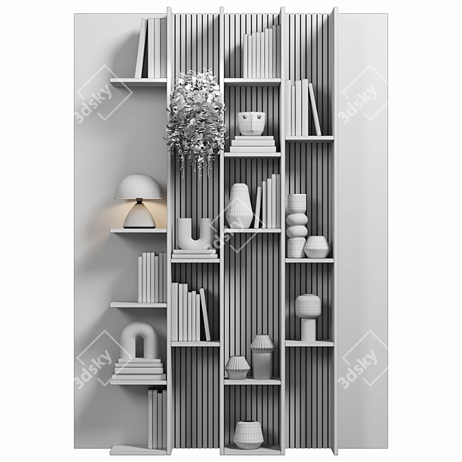 Modular Bookcase Furniture Cabinet 3D model image 4