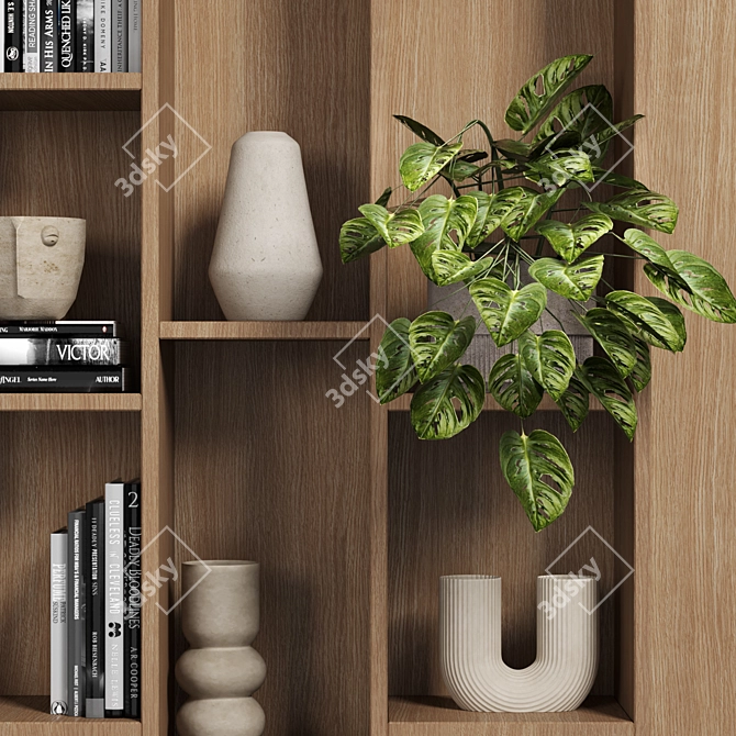 Modular Bookcase Cabinet Shelves 3D 3D model image 3