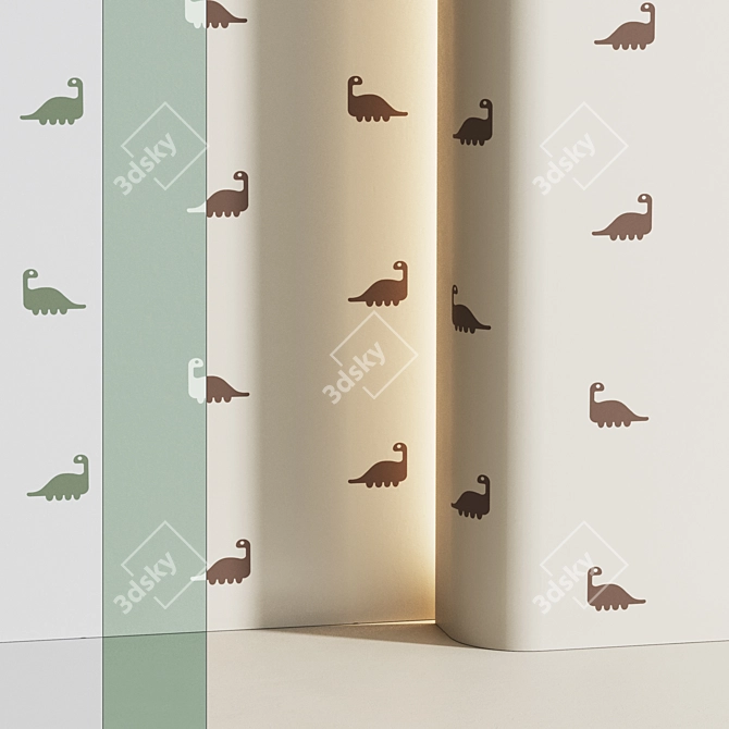 Dinosaur Pattern Wall Decor 3D model image 2