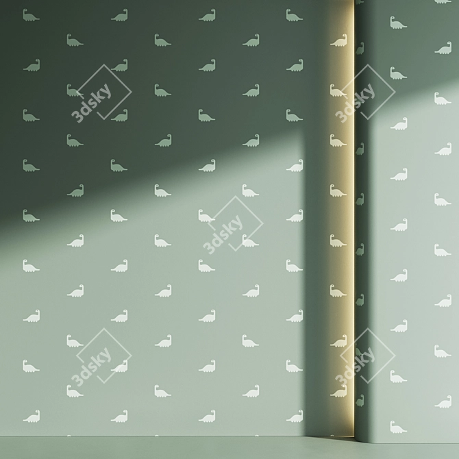 Dinosaur Pattern Wall Decor 3D model image 4