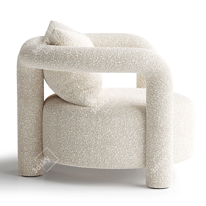 Sleek Marmont Accent Chair 3D model image 2