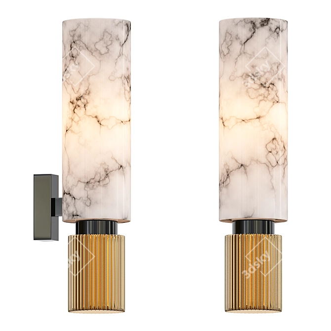 Elegant Santorini Marble Wall Lamp 3D model image 1