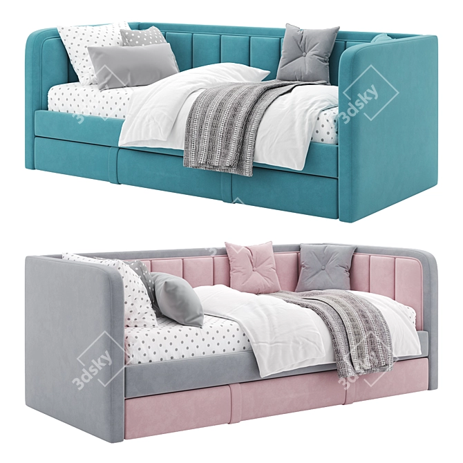 Dual Crib with Customizable Bedrails 3D model image 4