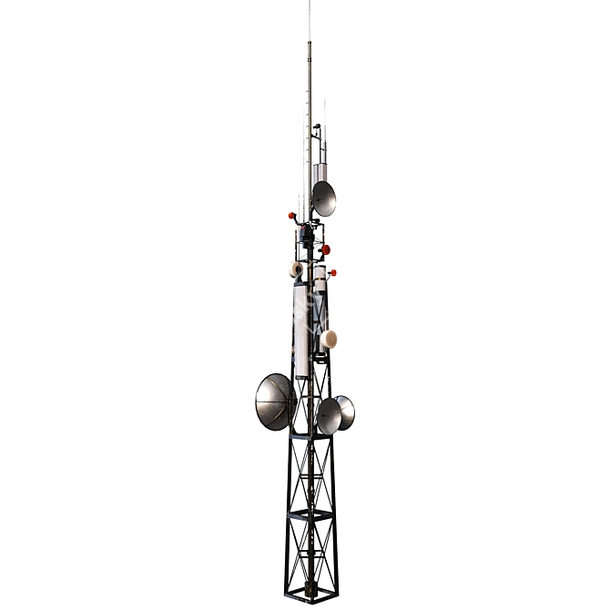 Versatile 4K Textured Communication Tower 3D model image 2