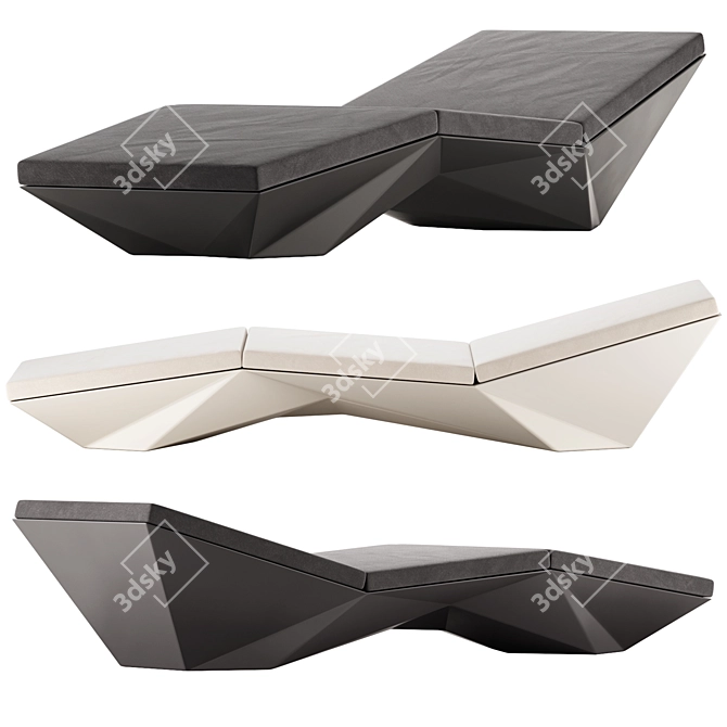 Contemporary FAZ Sun Lounge Chaise 3D model image 1