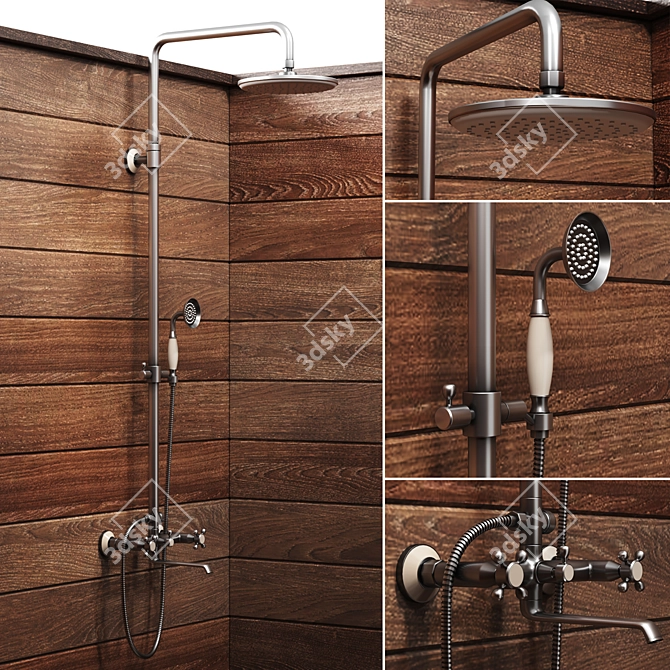 Foldable Outdoor Shower with Bench 3D model image 2