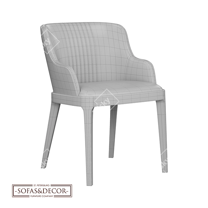 Customizable Eco-Leather Dining Chair 3D model image 4