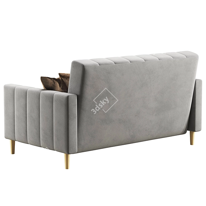 Mini Mare Velvet Sofa Silver 3D model image 3