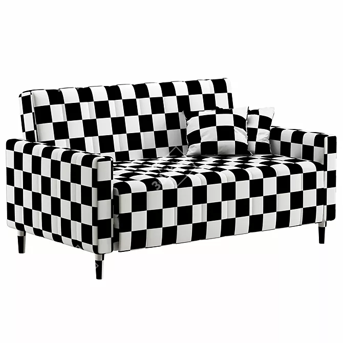 Mini Mare Velvet Sofa Silver 3D model image 6